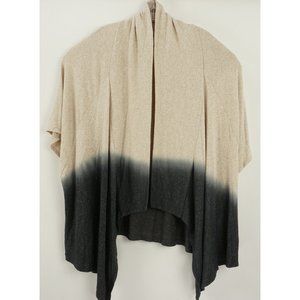 NWOT Status by Chenault Size L Ombre Dip Dye Open Front Draped‎ Cardigan Sweater